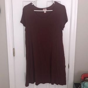Burgundy tshirt dress